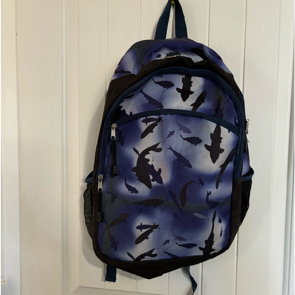 Shark Large Backpack Bag Blue